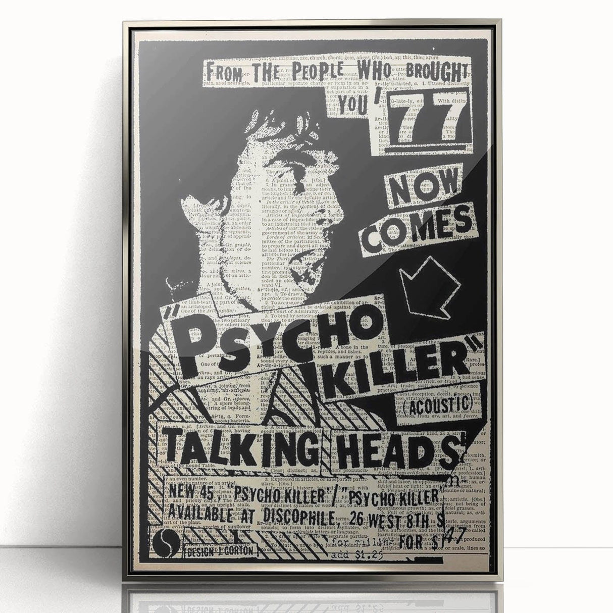 Talking Heads Psycho Killer Acoustic 1977 Concert Poster