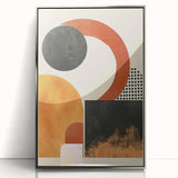 Framed abstract minimalist wall art showcasing a silver acrylic design, set against a clean background, perfect for modern home decor enhancement.
