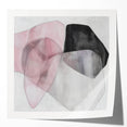 Large Abstract Wall Art – Soft Pink, Black & Gray Overlap Canvas