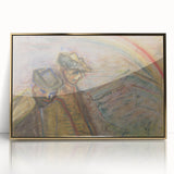 Expressionist Art: Two Men in Landscape - Abstract Expressionism Print