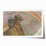 Expressionist Art: Two Men in Landscape - Abstract Expressionism Print