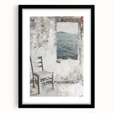 Abstract architectural wall art framed in black, showcasing geometric patterns in muted tones, perfect for modern home decor. Ideal for enhancing living spaces.