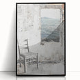 Framed abstract architecture wall art showcasing sleek black acrylic design, perfect for modern decor. Ideal for adding a contemporary touch to any space.