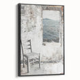 Framed abstract architecture wall art in sleek black, showcasing modern design elements and geometric shapes, perfect for contemporary home decor.