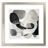 Abstract geometric frame in silver with a matte finish, showcasing a modern design suitable for home decor, displayed from a front view against a neutral background.