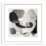 Abstract geometric frame with a white mat, showcasing a modern design, perfect for contemporary decor. Ideal for displaying artwork or photographs in stylish interiors.
