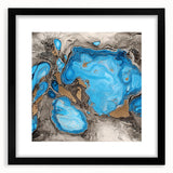 Abstract black frame with mat showcasing vibrant splattered paint design, perfect for modern art displays, emphasizing creativity and contemporary style.