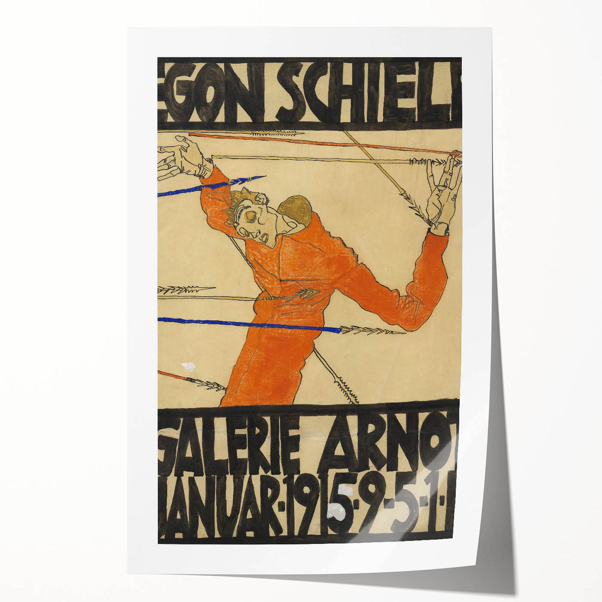 Bold Art Deco Wall Art - Egon Schiele Galerie Arnolt 1915 Print