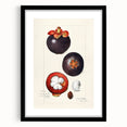 Extra large framed wall art of abstract fruits in vibrant, textured colors on a black matte background.