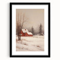 Snowy Red Barn – Rustic Christmas Wall Decor