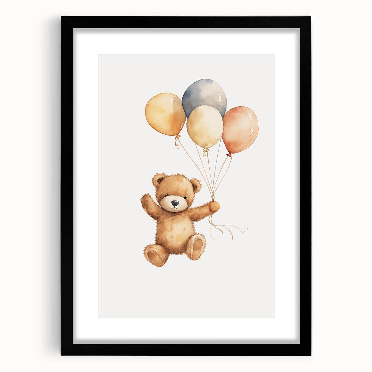 Floating Teddy Bear Nursery Wall Art – Baby Room Decor Prints