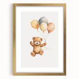 Floating Teddy Bear Nursery Wall Art – Baby Room Decor Prints