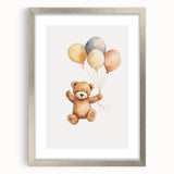 Floating Teddy Bear Nursery Wall Art – Baby Room Decor Prints