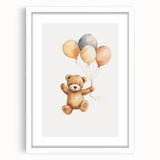 Floating Teddy Bear Nursery Wall Art – Baby Room Decor Prints
