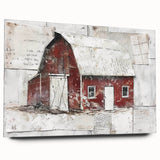 Landscape barn wall art displayed in a side view, featuring vibrant colors and acrylic glass finish, ideal for rustic home decor or farmhouse aesthetics.