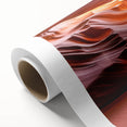 Desert landscape rolled canvas artwork showcasing vibrant colors and intricate details, perfect for home decor, packaged securely in a cardboard tube.