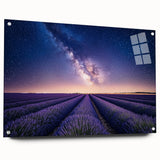 Acrylic glass artwork depicting vibrant landscape fields in a side view, enhanced with colorful pins for a dynamic presentation, perfect for modern decor.