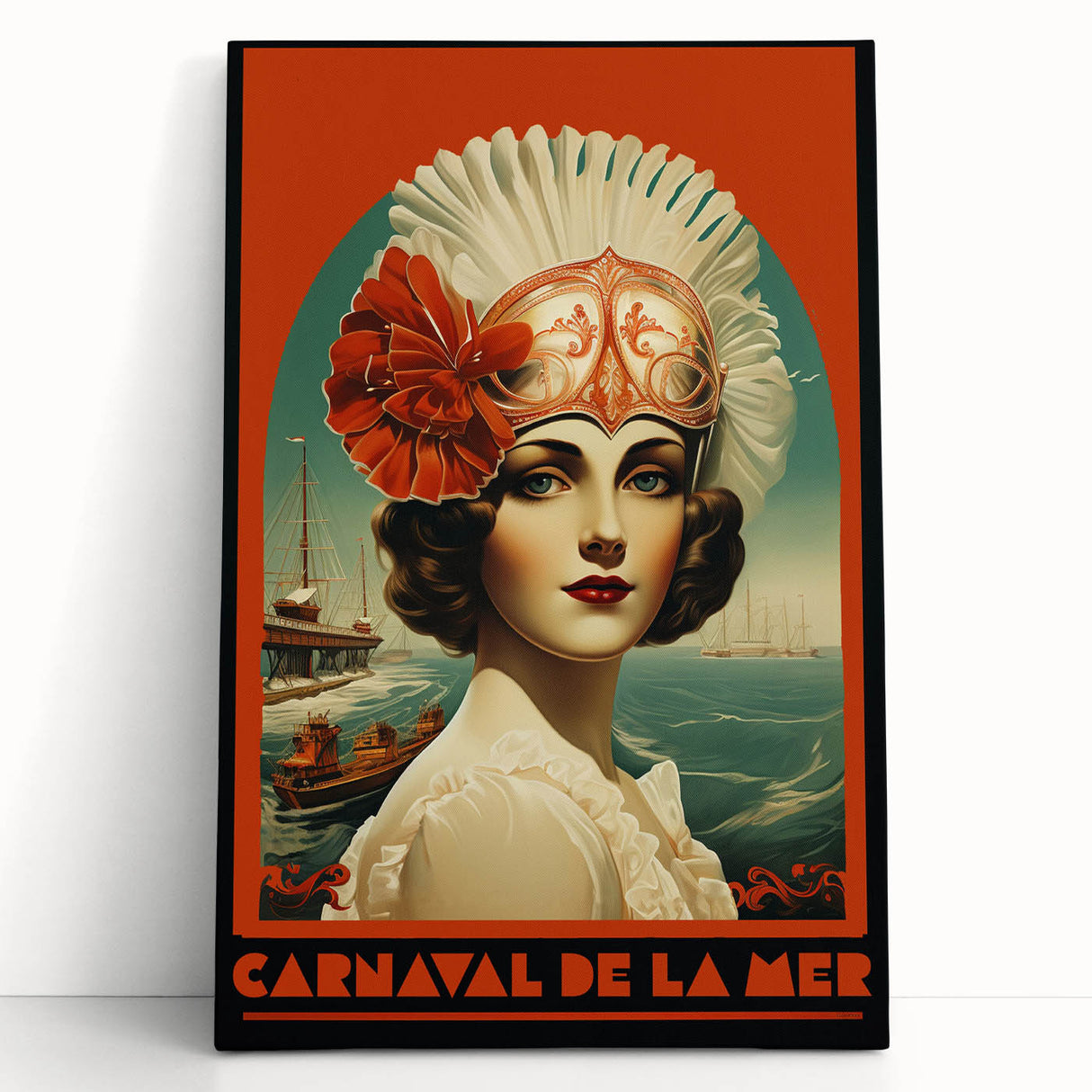 Retro Carnival at the Sea Poster – Vintage Maritime Art Print