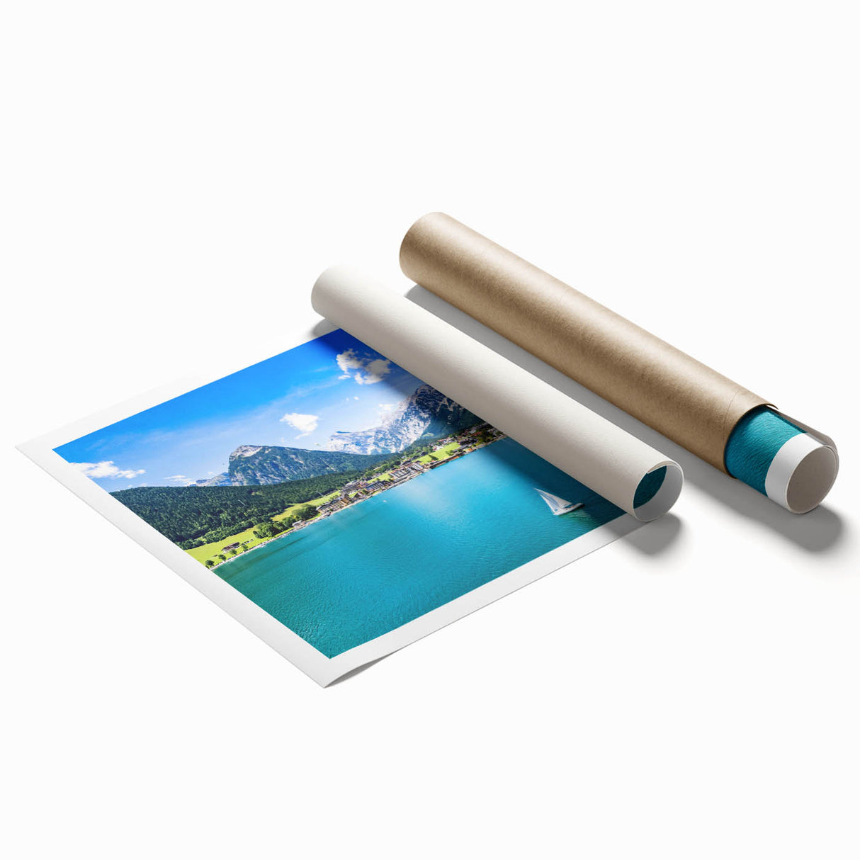 Extra large rolled print of a floral scene in Austria, with soft pastel shades, ideal for classy bathroom wall art.