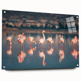 Acrylic print of a European Cyprus landscape in muted earth tones, suitable for bedroom or dining room decor.