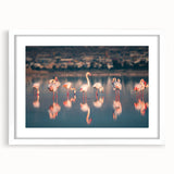 Textured abstract art print of a European Cyprus landscape in muted earth tones on a framed white mat, ideal for bedroom art.