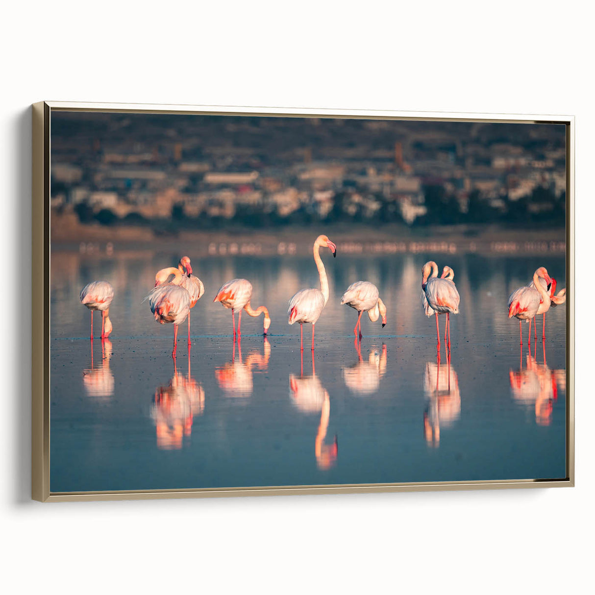 Framed canvas depicting a vintage-style landscape of Cyprus, featuring muted earth tones, ideal for bedroom wall art.