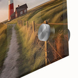 Large abstract wall art of a European scenery in Denmark, featuring muted earth tones on acrylic glass.