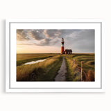 Textured abstract art print of a European scenery in Denmark, using muted earth tones on a white framed mat.