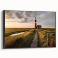 Black and white landscape art painting of a European scenery on framed canvas, ideal for bedroom wall decor.