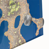 Large abstract wall art depicting a European Estonian scenery in muted earth tones on acrylic glass.