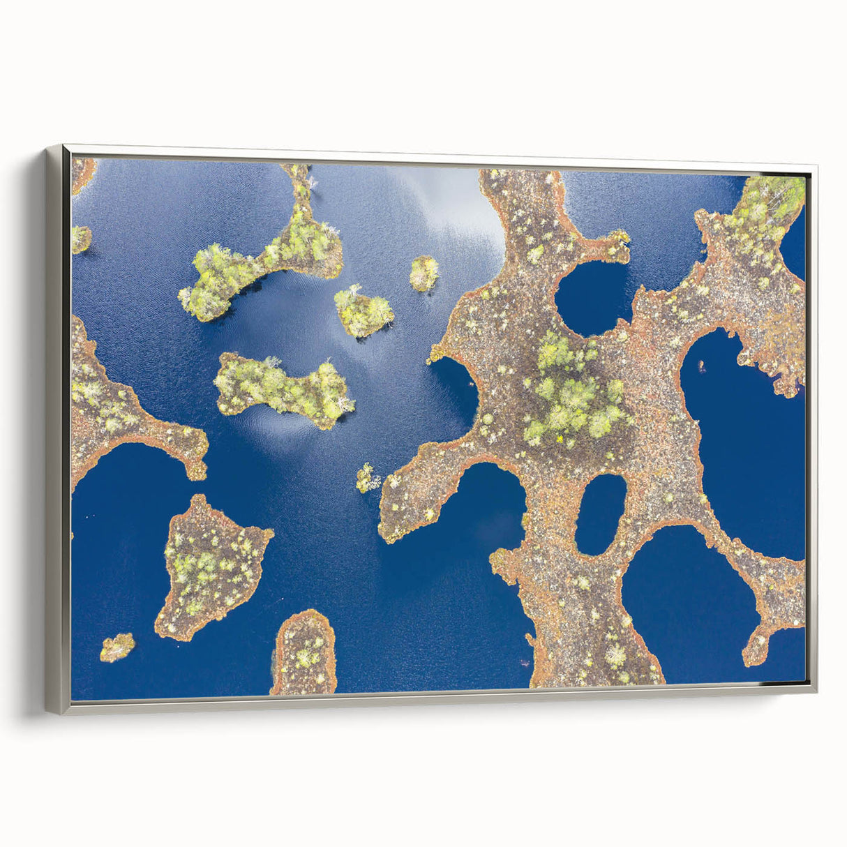 Framed canvas depicting a vintage European landscape in Estonia with a palette of black and vibrant colors.