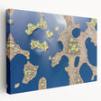 Large canvas print depicting a serene European Estonian landscape, using muted green and blue tones.