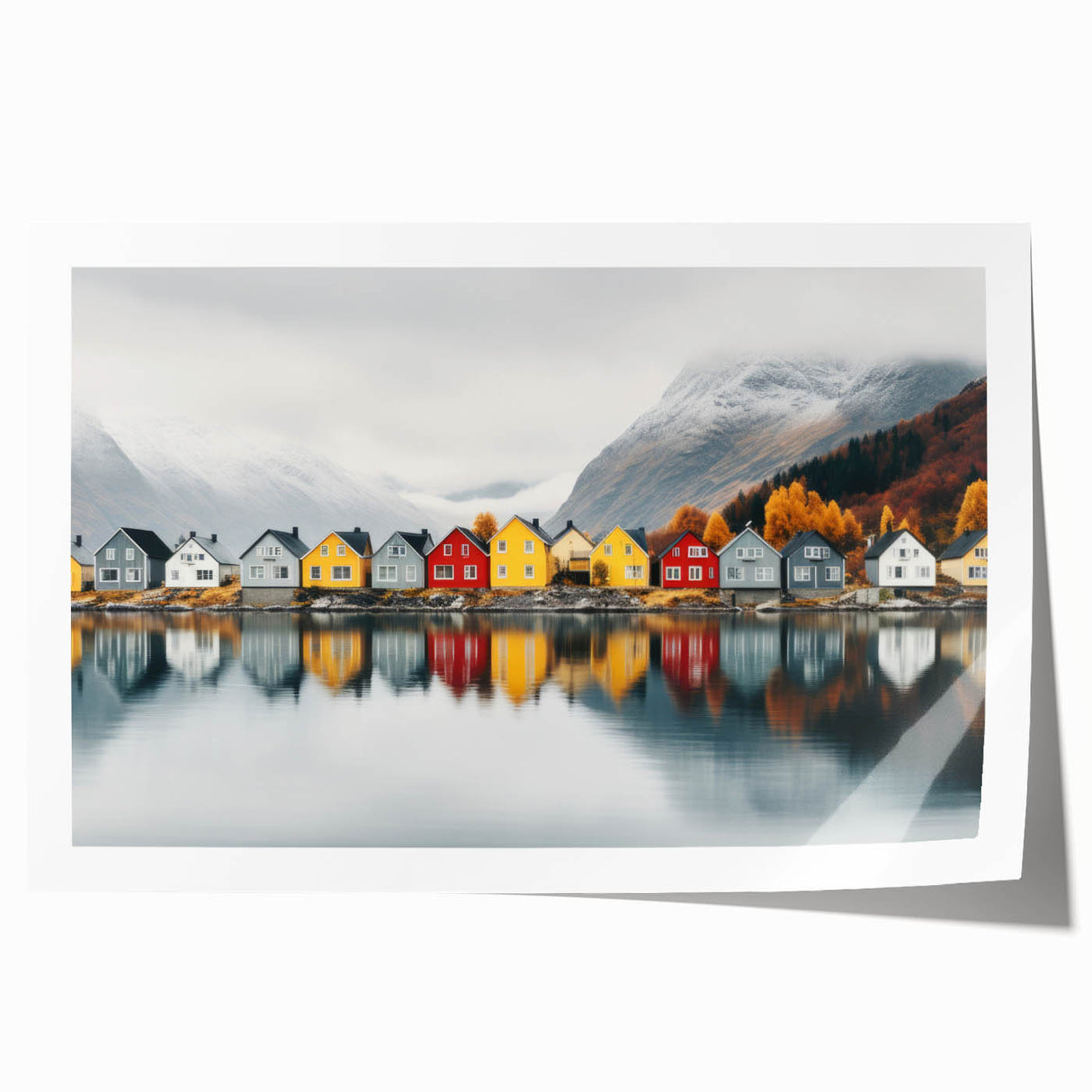 Extra large rolled print of a serene Finnish landscape with lush greenery and a clear sky.