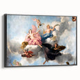 Black and white wall art of Paris landscape on framed canvas, ideal for bedroom decor, featuring vintage poster art style.