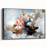 Black and white wall art of Paris landscape on framed canvas, ideal for bedroom decor, featuring vintage poster art style.