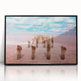 Large abstract wall art depicting Yucatan scenery in muted earth tones on a framed acrylic.