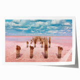 Extra large rolled print of a Yucatan scenery with vibrant floral elements, ideal for art wall dining room decor.