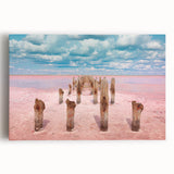 Black and white photograph of Yucatan scenery on large stretched canvas, ideal for kitchen wall art.