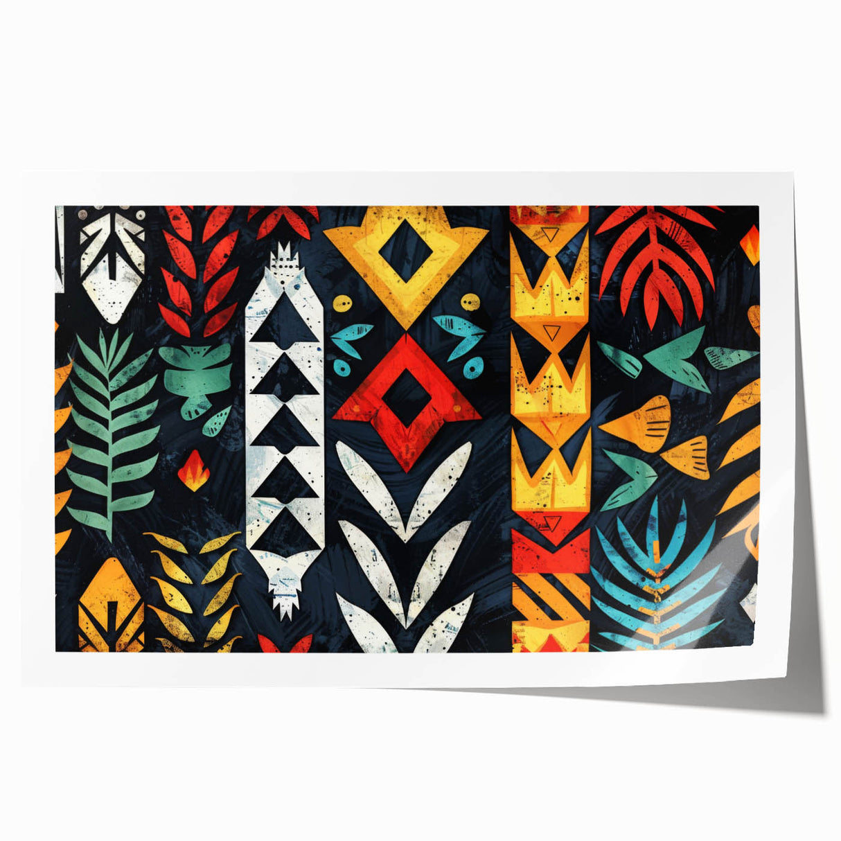 Extra large rolled print of Oceania Fiji scenery with lush florals on a muted color palette, ideal for art wall dining room.