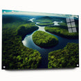 Acrylic print of a large abstract depiction of a South American scenery in earth tones, ideal for dining room decor.