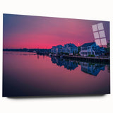 Large abstract wall art depicting Connecticut scenery in muted greens and blues, acrylic print.