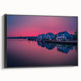 Black and white landscape art painting of Connecticut scenery on framed canvas, suitable for bedroom wall decor.