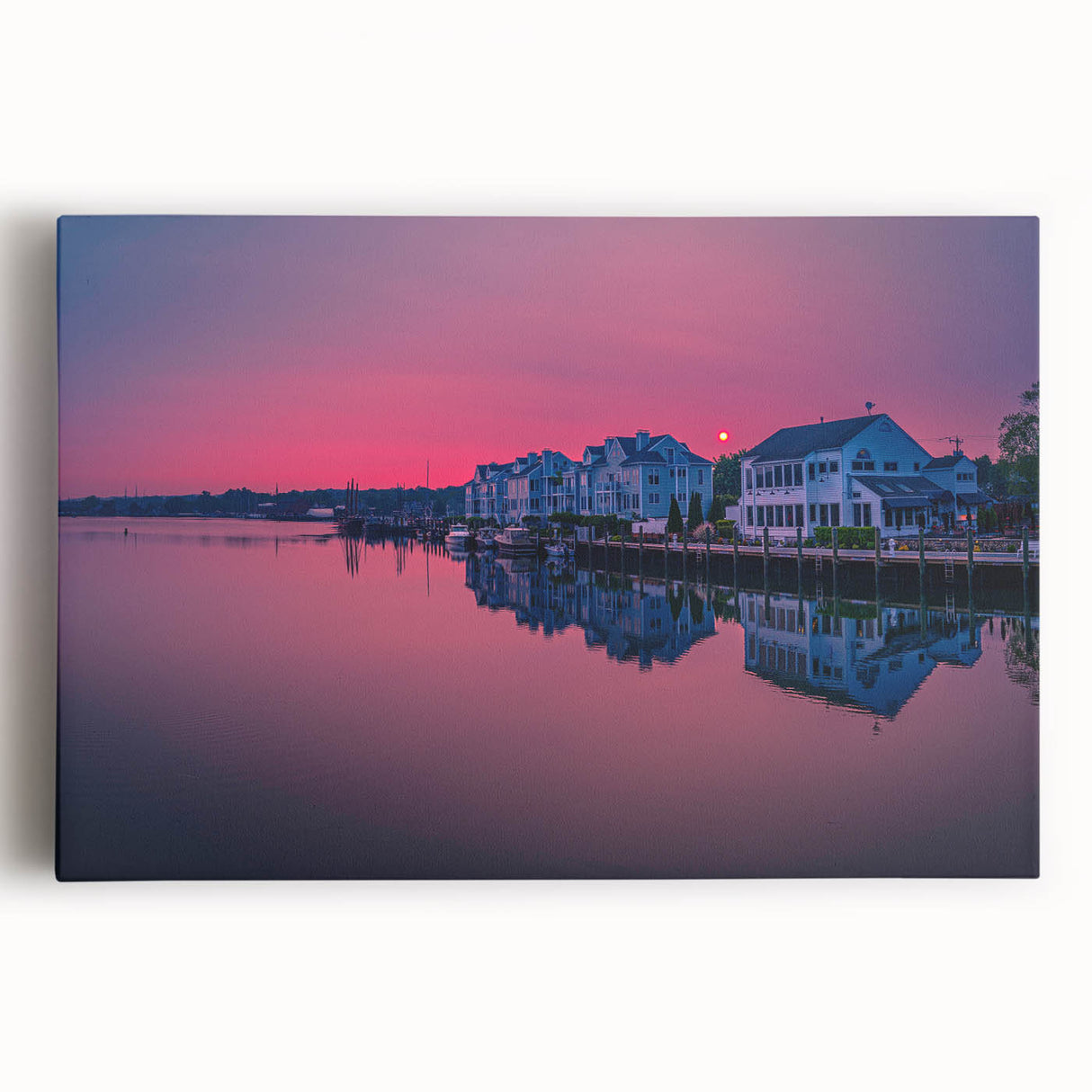 Black and white photo of Connecticut scenery on large stretched canvas, ideal for kitchen wall art.
