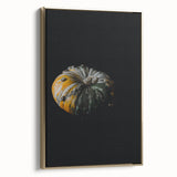 Framed canvas featuring a vintage-style landscape painting with autumnal trees in gold and black tones.