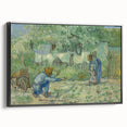 Black and white landscape painting on a framed canvas, featuring a vintage-style pastoral scene, ideal for bedroom decor.