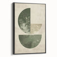 Framed abstract minimalist wall art in black, showcasing a sleek side view. Perfect for modern decor, this piece adds elegance to any space. Ideal for art enthusiasts.