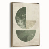 Framed abstract minimalist wall art featuring a gold design, showcased from a side view. The artwork adds a touch of elegance to modern interiors, perfect for stylish home decor.