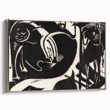 Expressionist Art: Two Mythical Animals - Abstract Expressionism Print