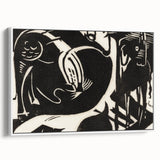 Expressionist Art: Two Mythical Animals - Abstract Expressionism Print