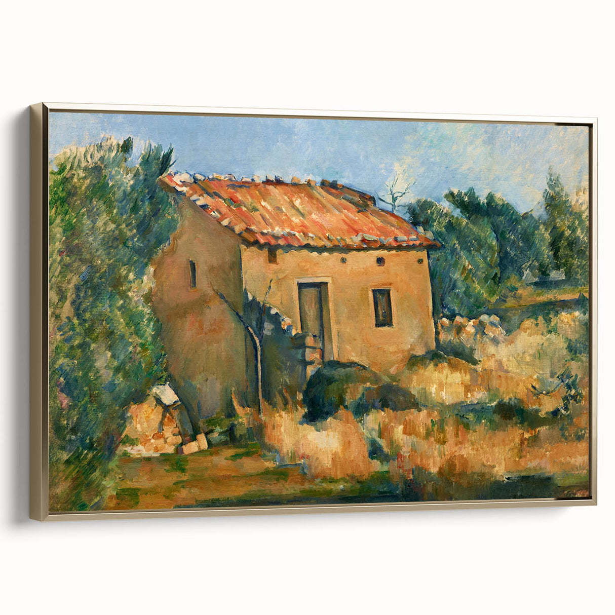 Cézanne Abandoned House Landscape - Impressionist Wall Art Print
